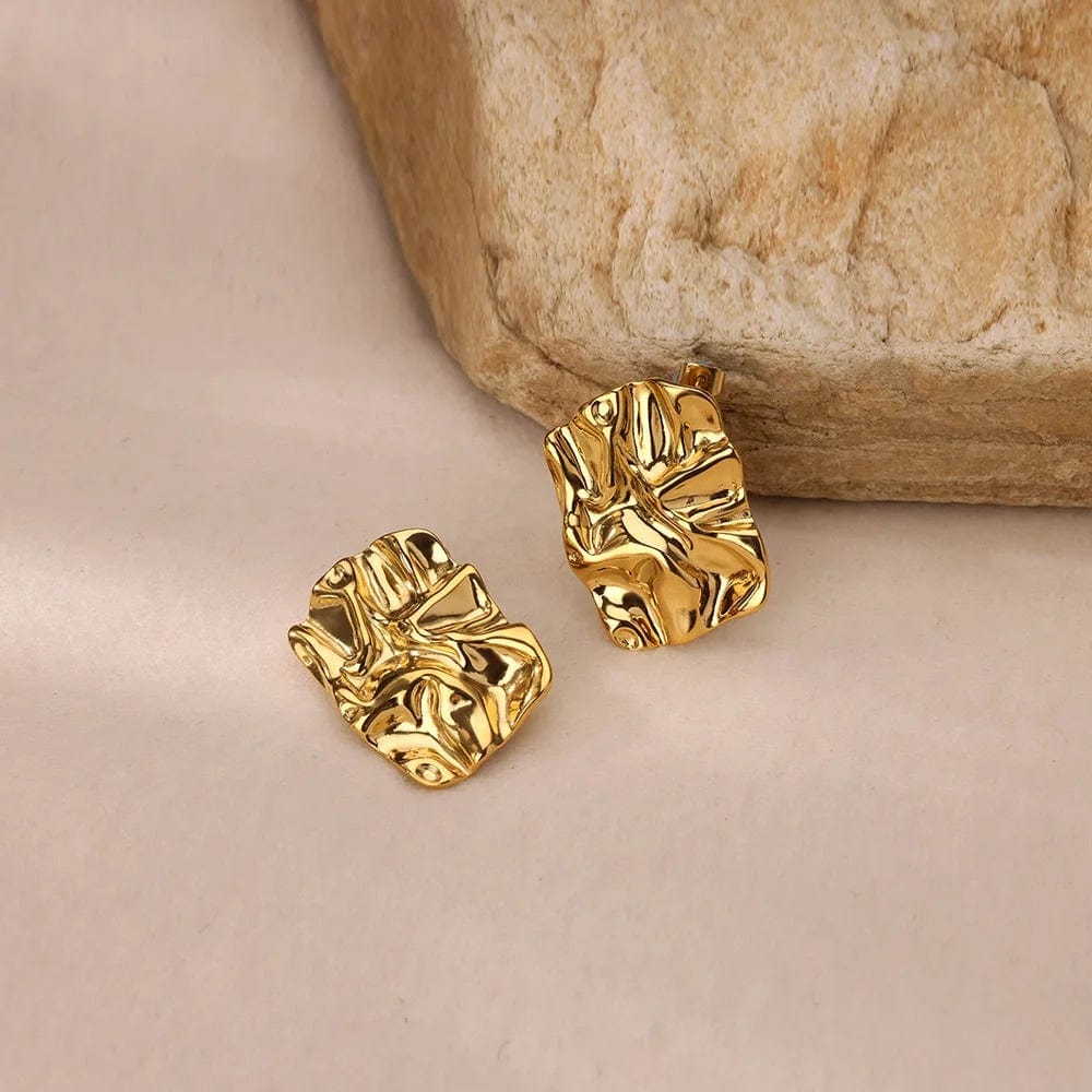 J'ador Paris Earrings Chunky Rectangular Gold Earrings
