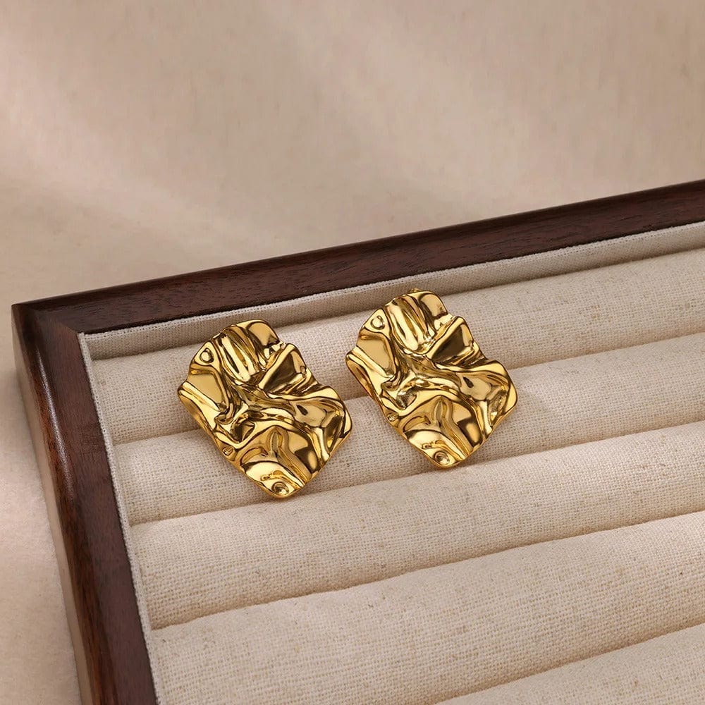 J'ador Paris Earrings Chunky Rectangular Gold Earrings