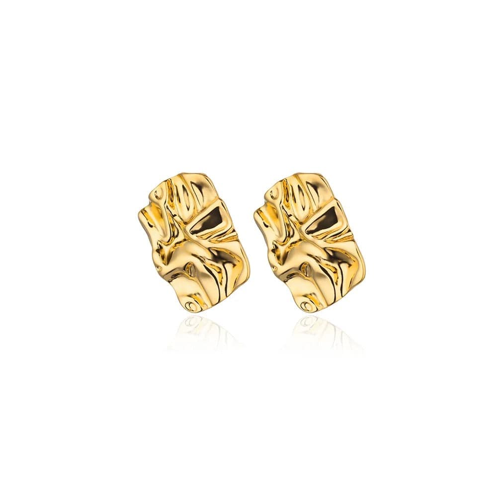 J'ador Paris Earrings Chunky Rectangular Gold Earrings