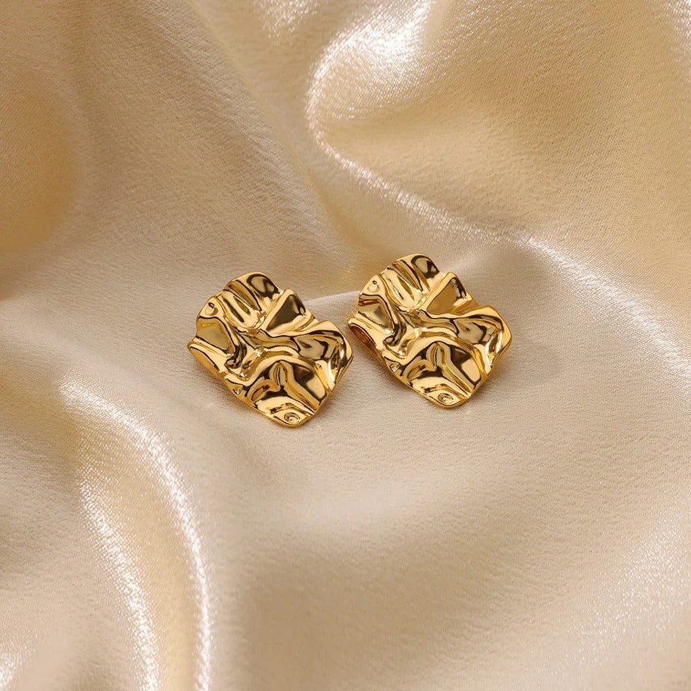 J'ador Paris Earrings Chunky Rectangular Gold Earrings