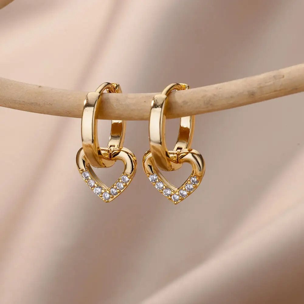 J'ador Paris Earrings Heart Dangle Earrings