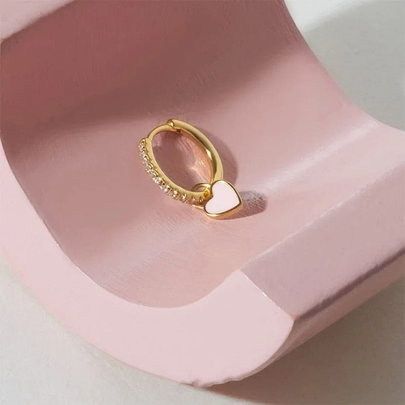 J'ador Paris Earrings Heart Huggies
