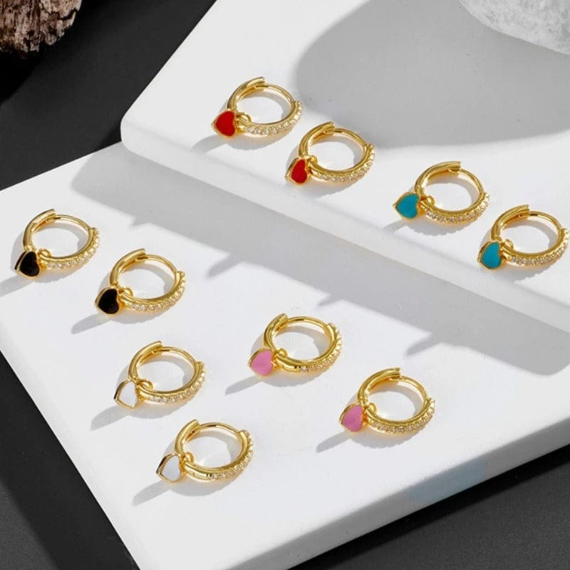 J'ador Paris Earrings Heart Huggies