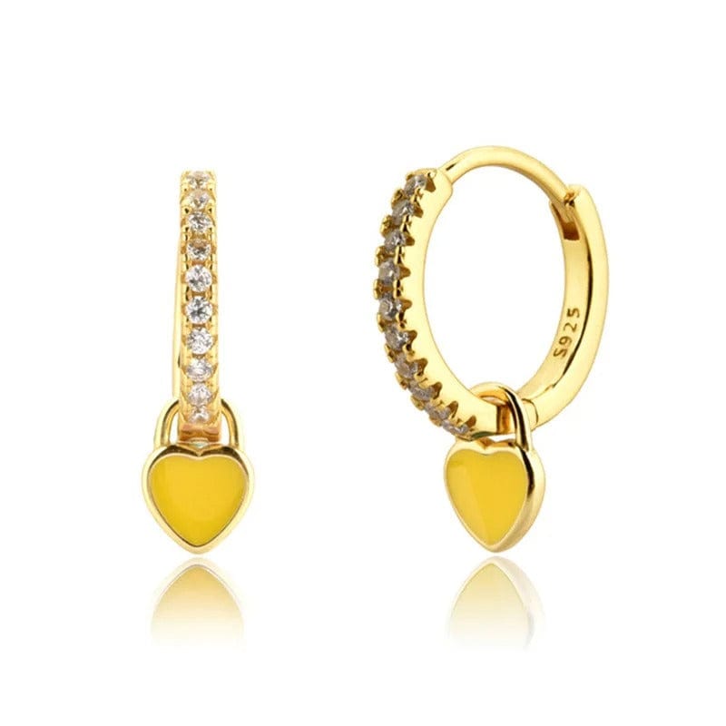 J'ador Paris Earrings Gold / Yellow Heart Huggies