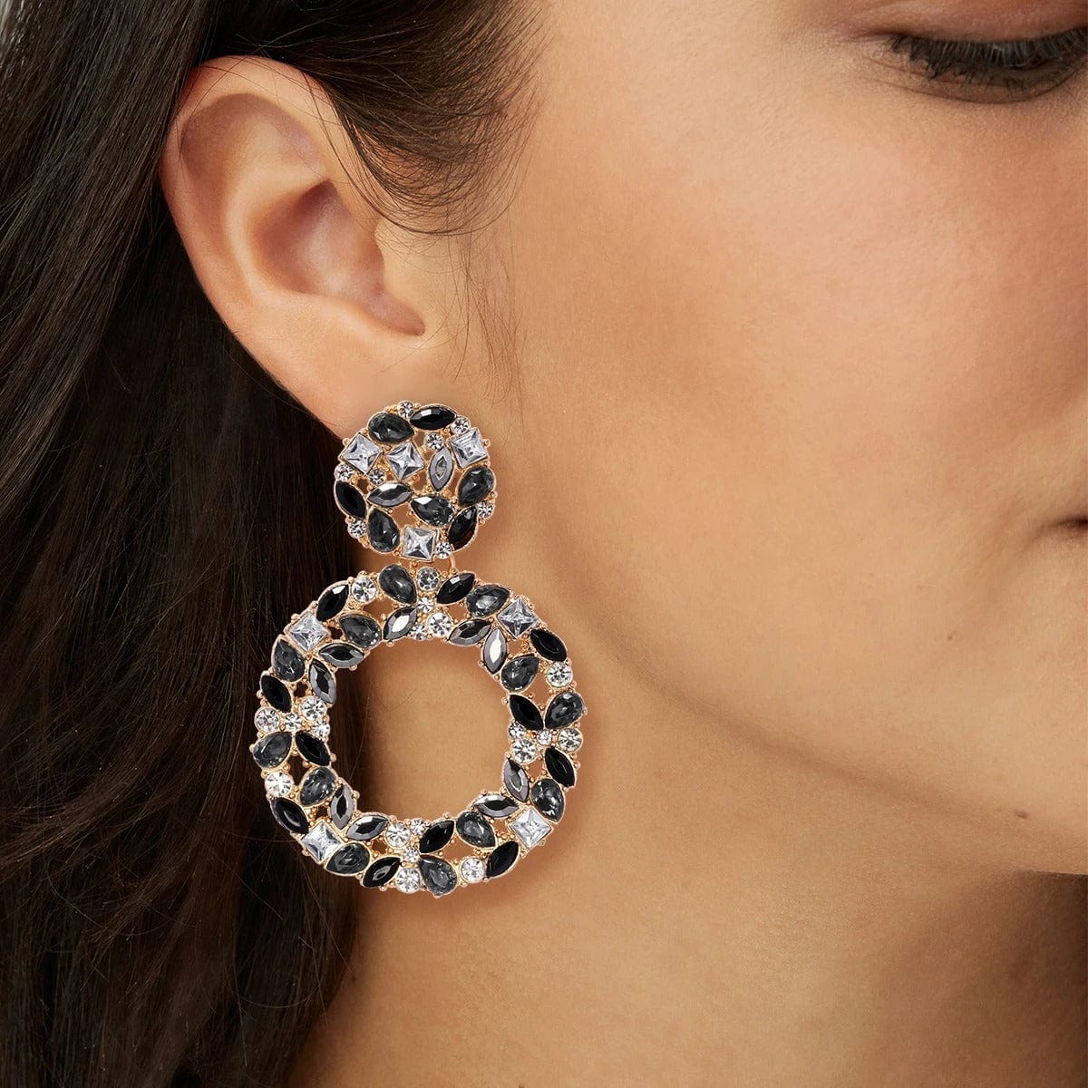 J'ador Paris Earrings Rhinestone Crystal Drop Earrings