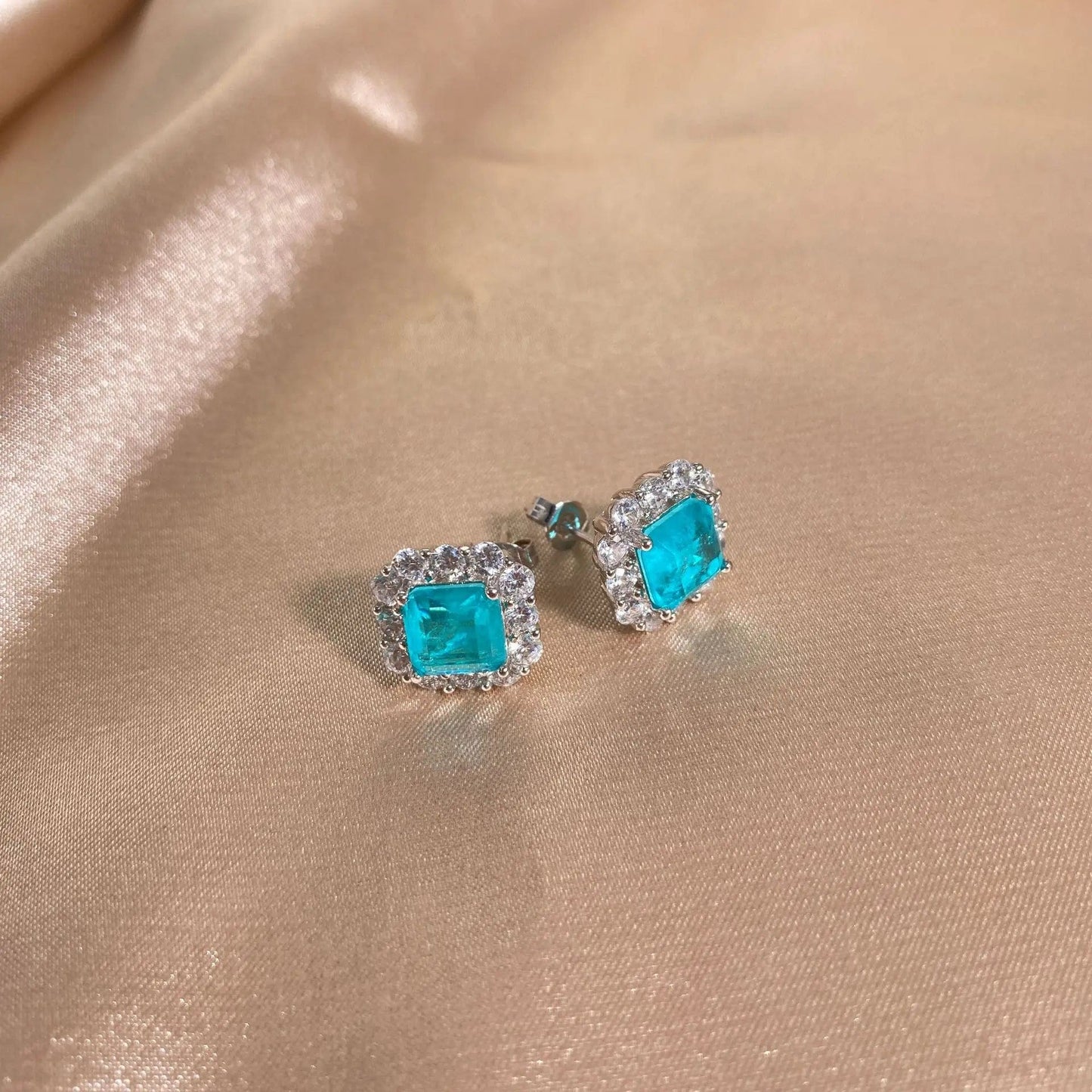 J'ador Paris Earrings Square Paraiba Tourmaline Earrings