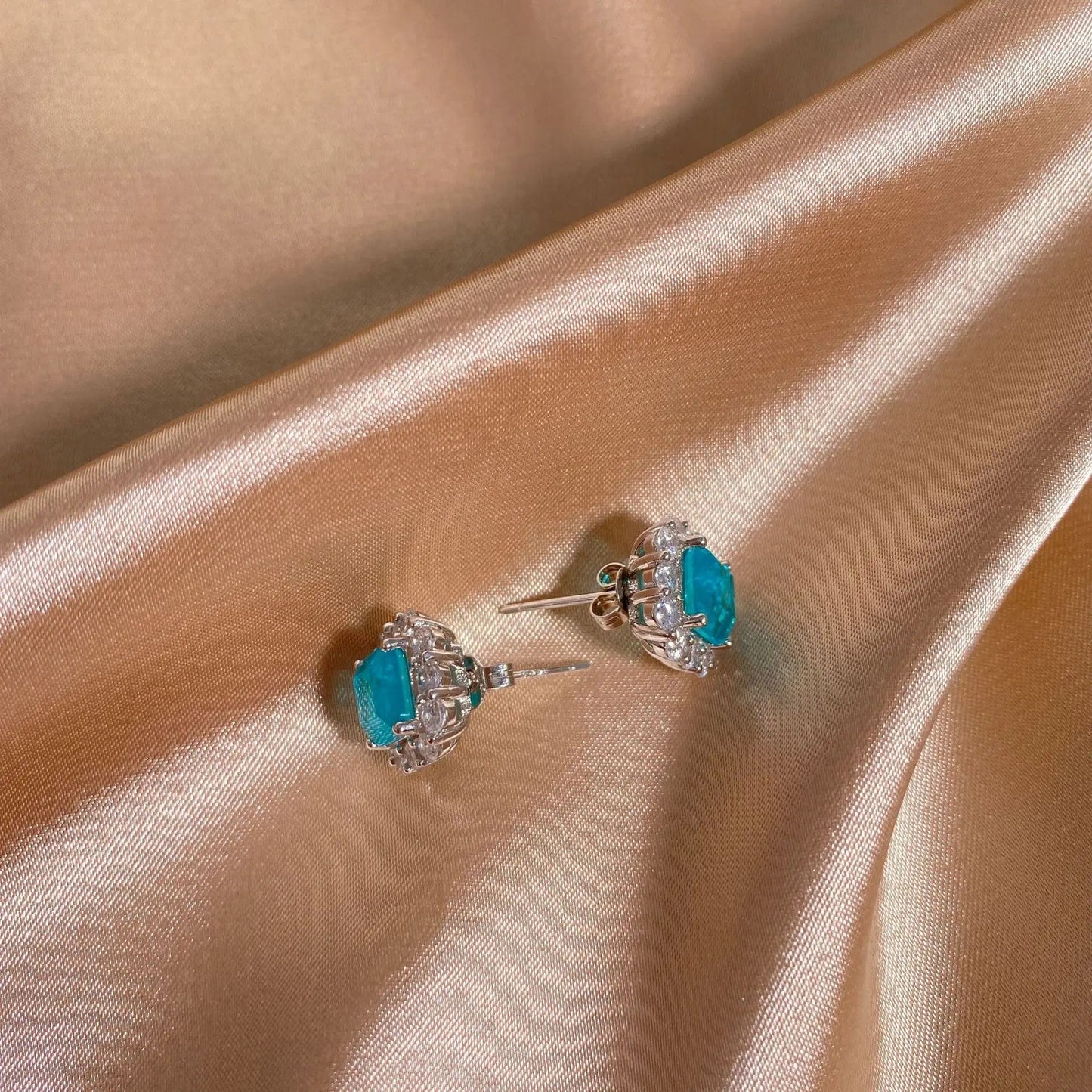 J'ador Paris Earrings Square Paraiba Tourmaline Earrings