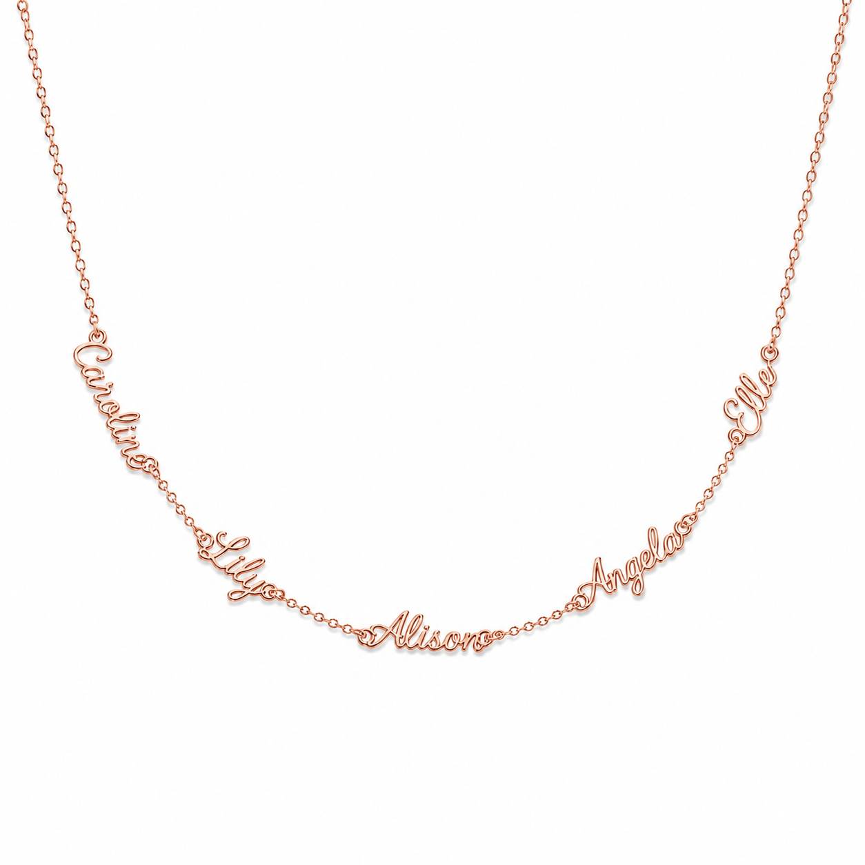 J'ador Paris Rose gold / 5 Names Multiple Name Necklace