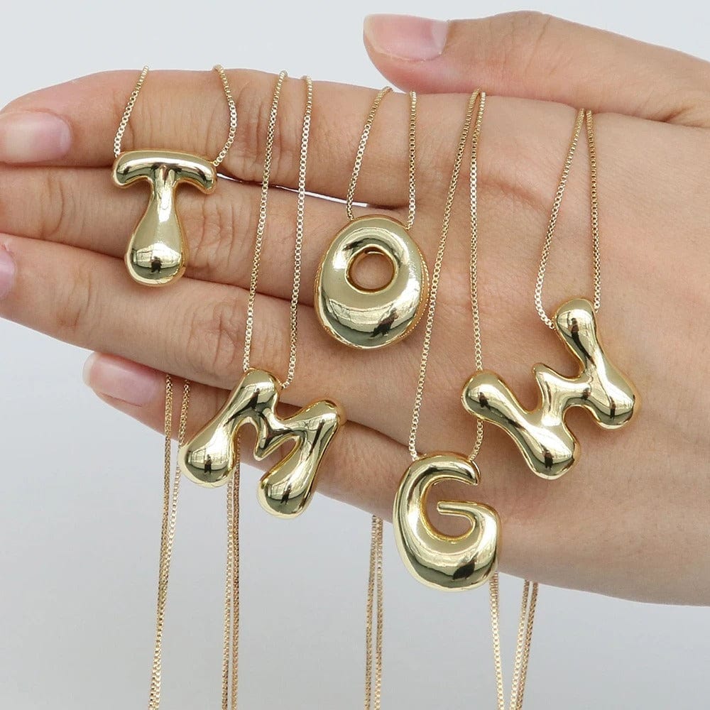 J'ador Paris Necklaces Bubble Initial Necklace