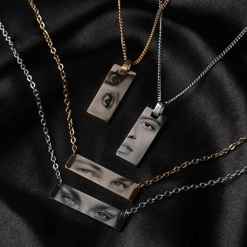 J'ador Paris Necklaces Engraved Eyes Photo Necklace