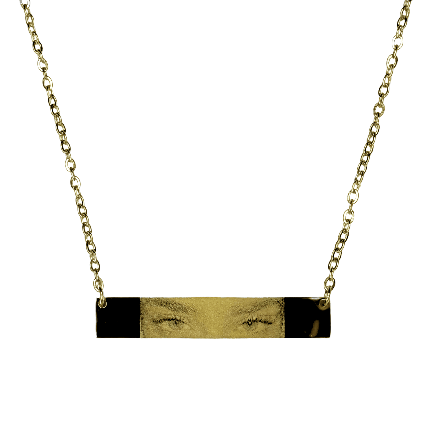 J'ador Paris Necklaces Gold / Horizontal Engraved Eyes Photo Necklace