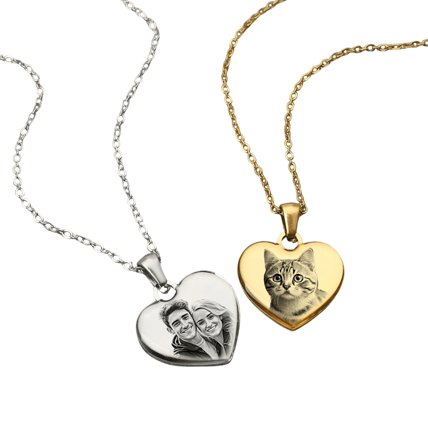 J'ador Paris Necklaces Engraved Heart Photo Necklace