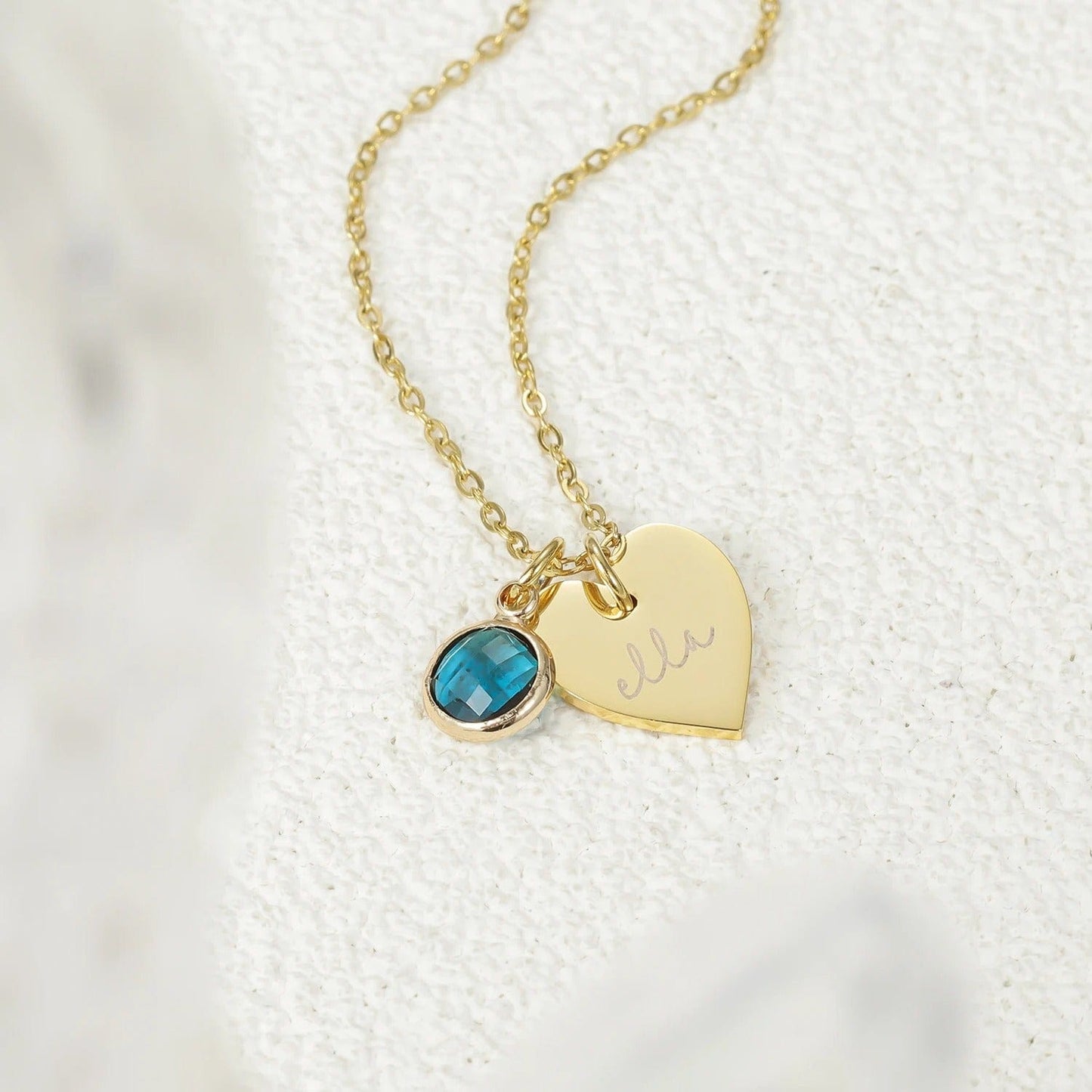 J'ador Paris Necklaces Heart Birthstone Name Necklace
