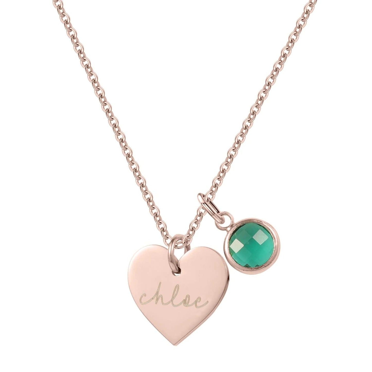 J'ador Paris Necklaces Rose gold / January Heart Birthstone Name Necklace