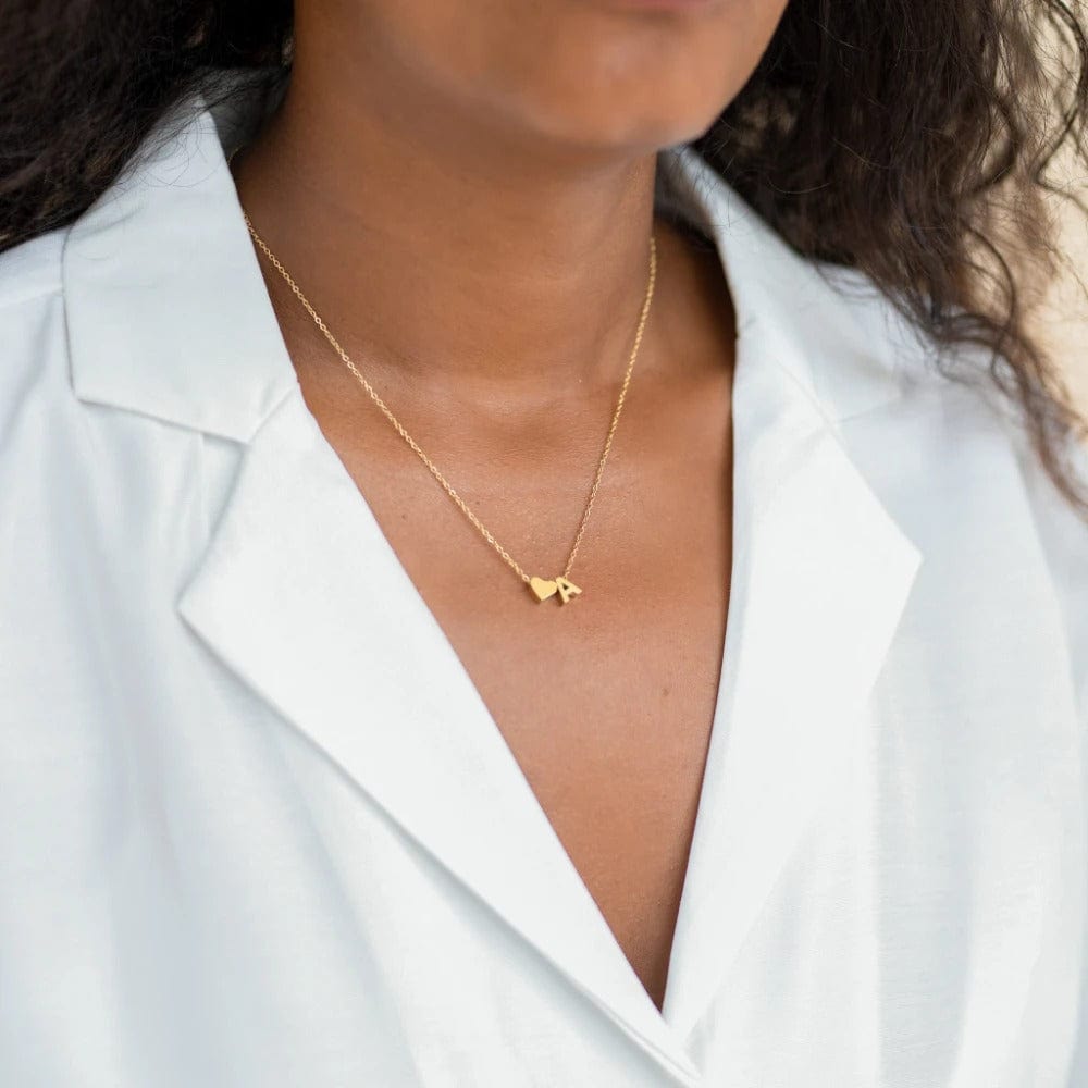 J'ador Paris Necklaces Heart Initial Necklace