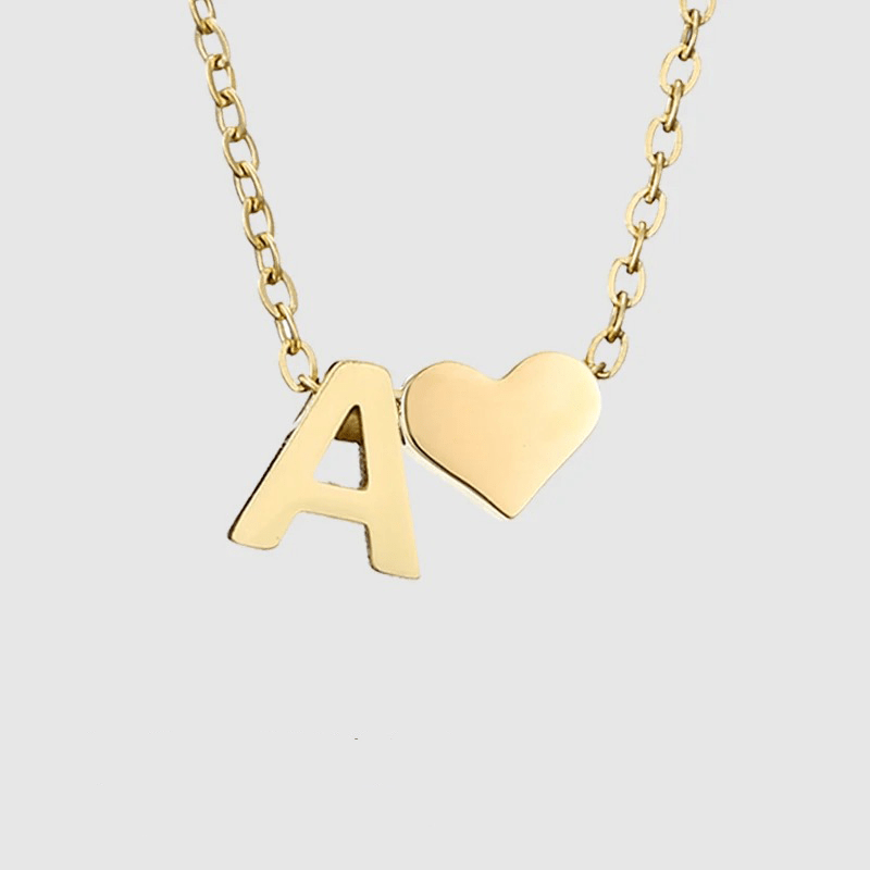 J'ador Paris Necklaces A Heart Initial Necklace