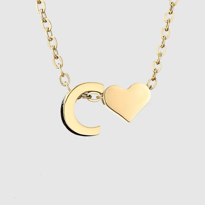J'ador Paris Necklaces C Heart Initial Necklace