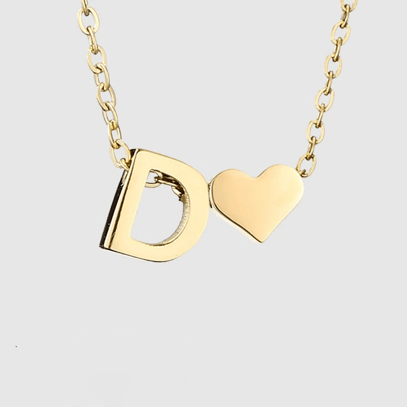 J'ador Paris Necklaces D Heart Initial Necklace