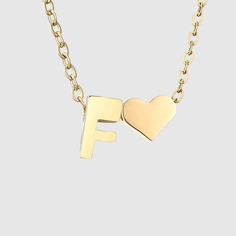 J'ador Paris Necklaces F Heart Initial Necklace