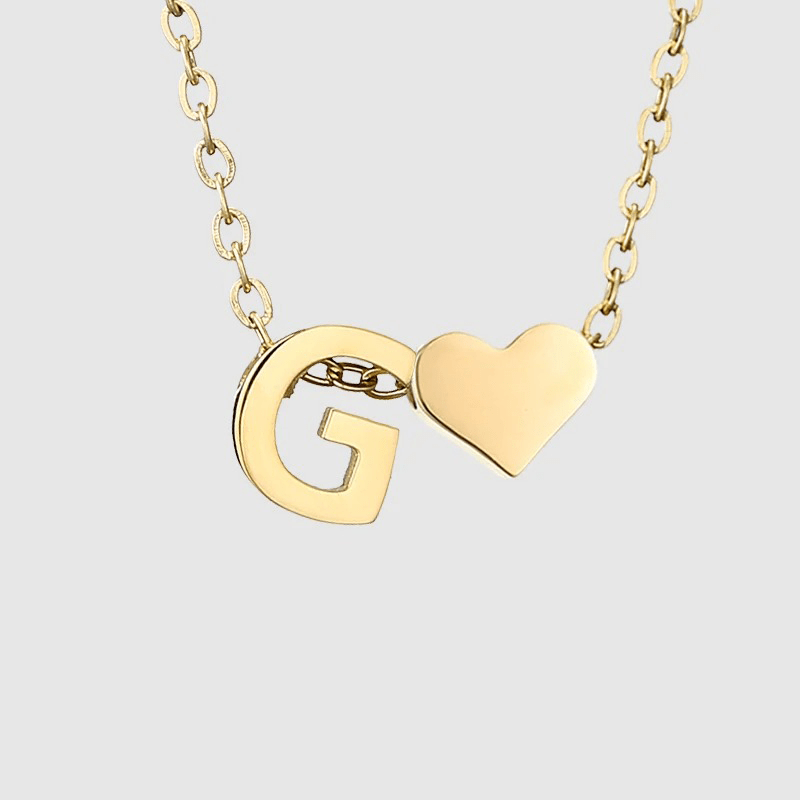 J'ador Paris Necklaces G Heart Initial Necklace