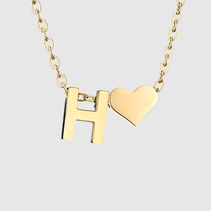 J'ador Paris Necklaces H Heart Initial Necklace