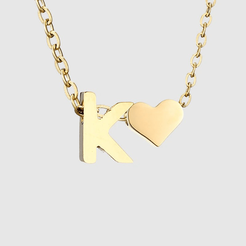 J'ador Paris Necklaces K Heart Initial Necklace