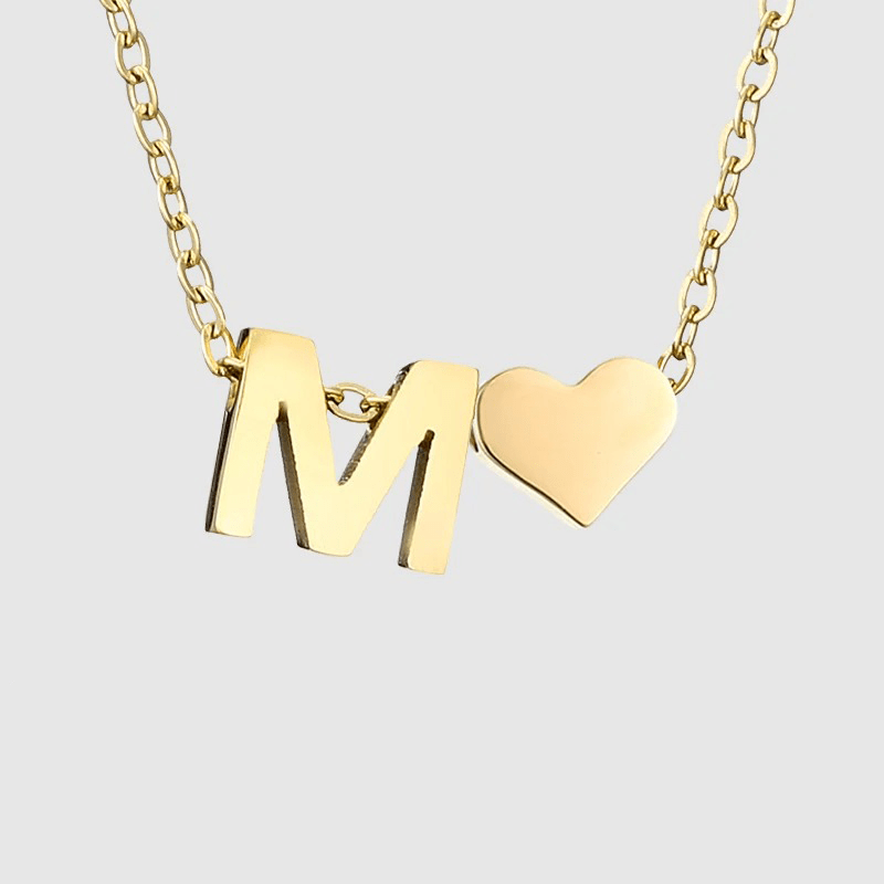 J'ador Paris Necklaces M Heart Initial Necklace