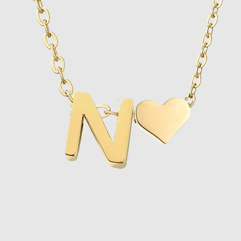 J'ador Paris Necklaces N Heart Initial Necklace