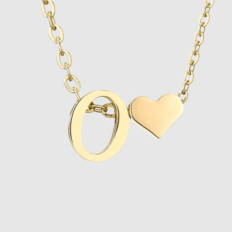 J'ador Paris Necklaces O Heart Initial Necklace