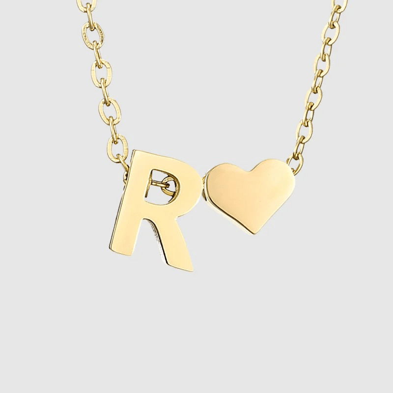 J'ador Paris Necklaces R Heart Initial Necklace