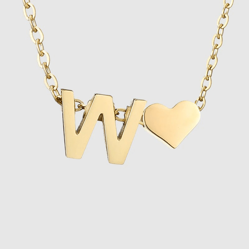 J'ador Paris Necklaces W Heart Initial Necklace