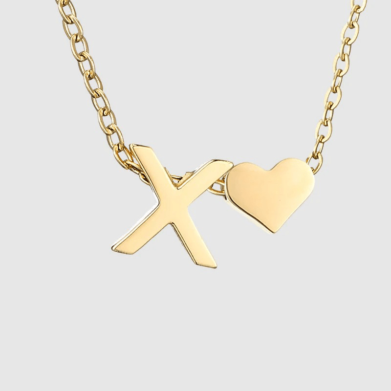 J'ador Paris Necklaces X Heart Initial Necklace