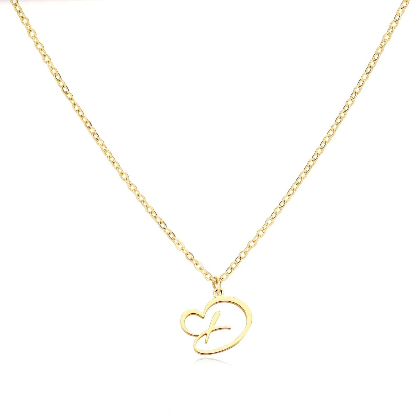 J'ador Paris Necklaces Merged Initial Heart Necklace