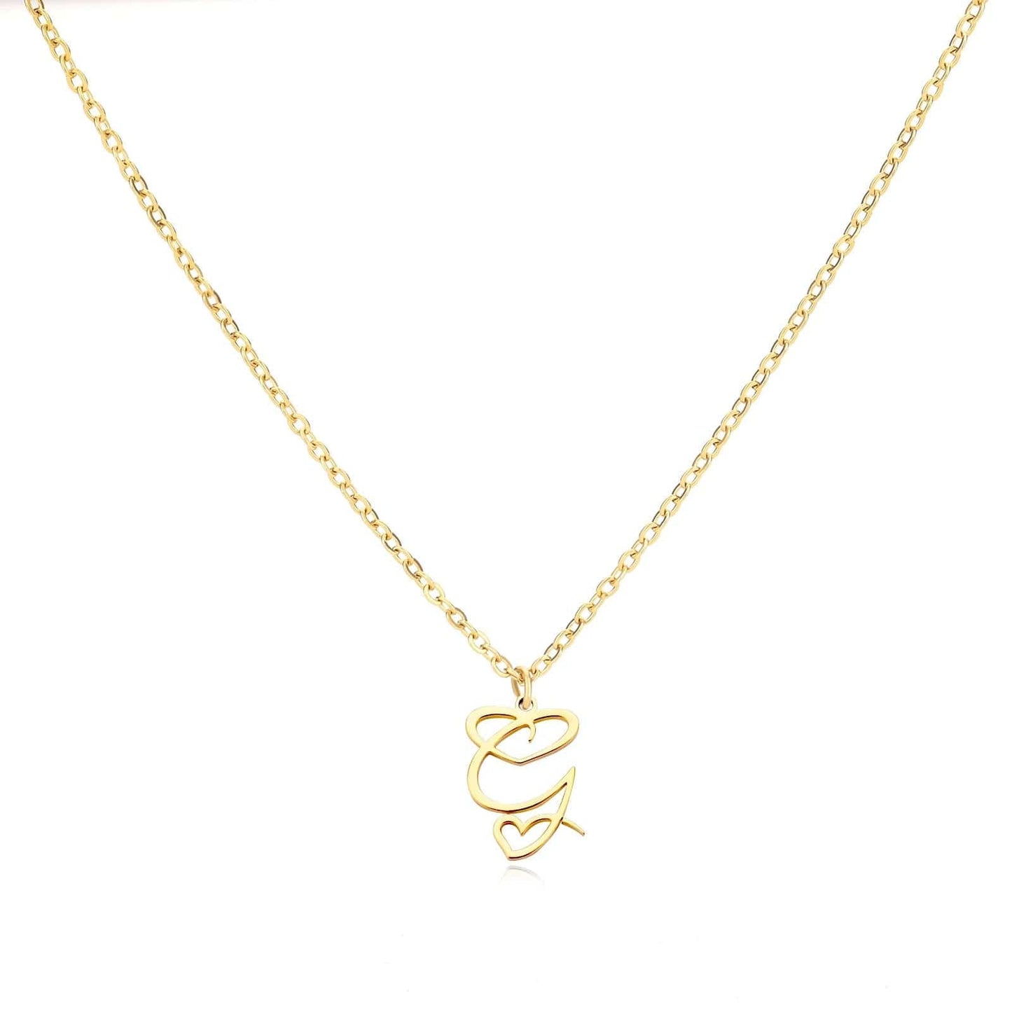 J'ador Paris Necklaces G / Gold Merged Initial Heart Necklace
