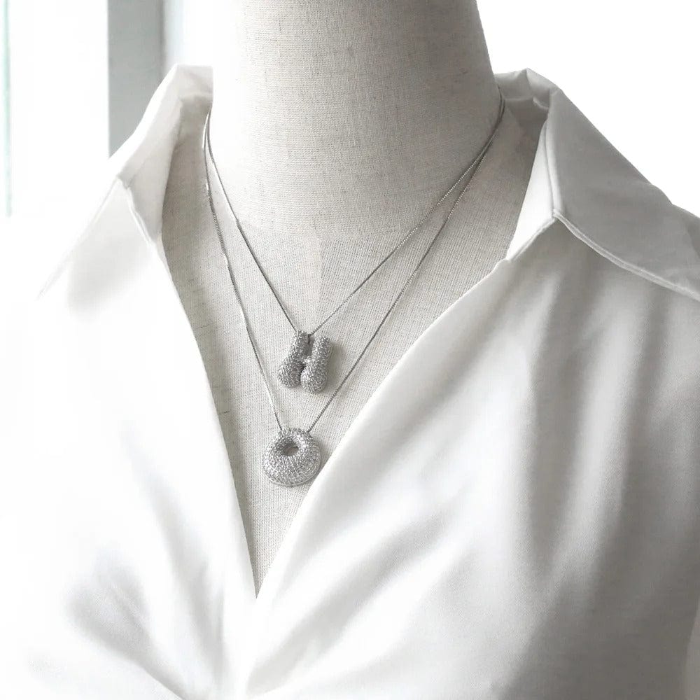J'ador Paris Necklaces Sparkly Bubble Initial Necklace