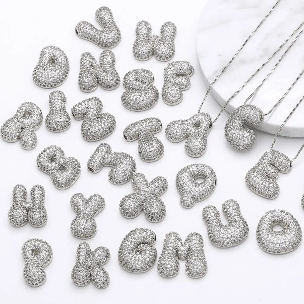 J'ador Paris Necklaces Sparkly Bubble Initial Necklace