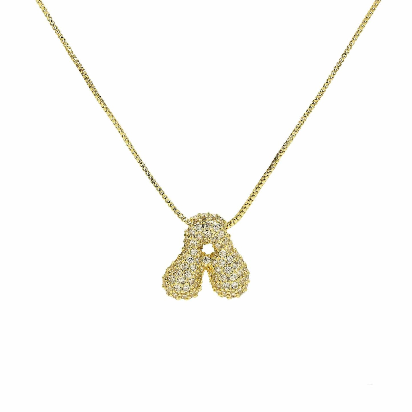 J'ador Paris Necklaces Gold / A Sparkly Bubble Initial Necklace