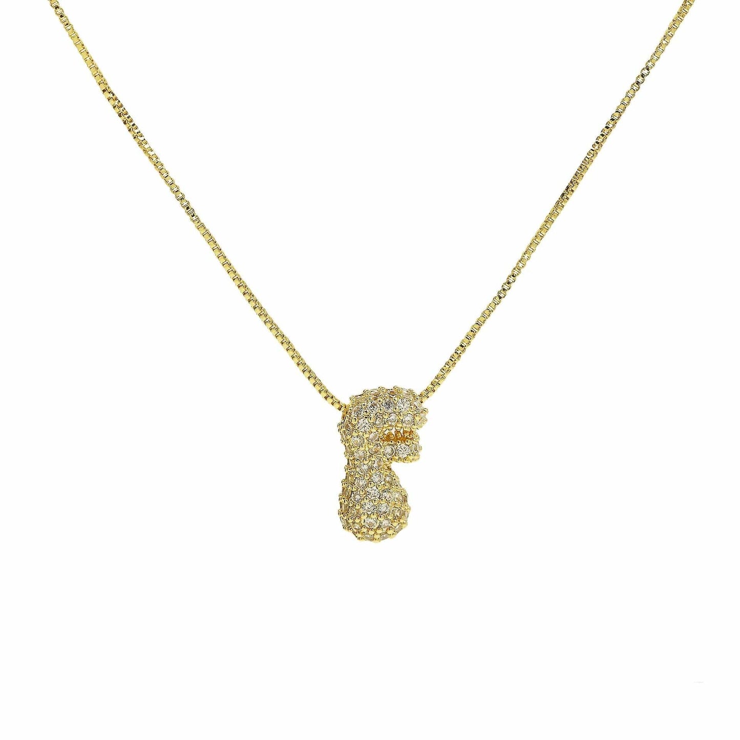 J'ador Paris Necklaces Gold / F Sparkly Bubble Initial Necklace