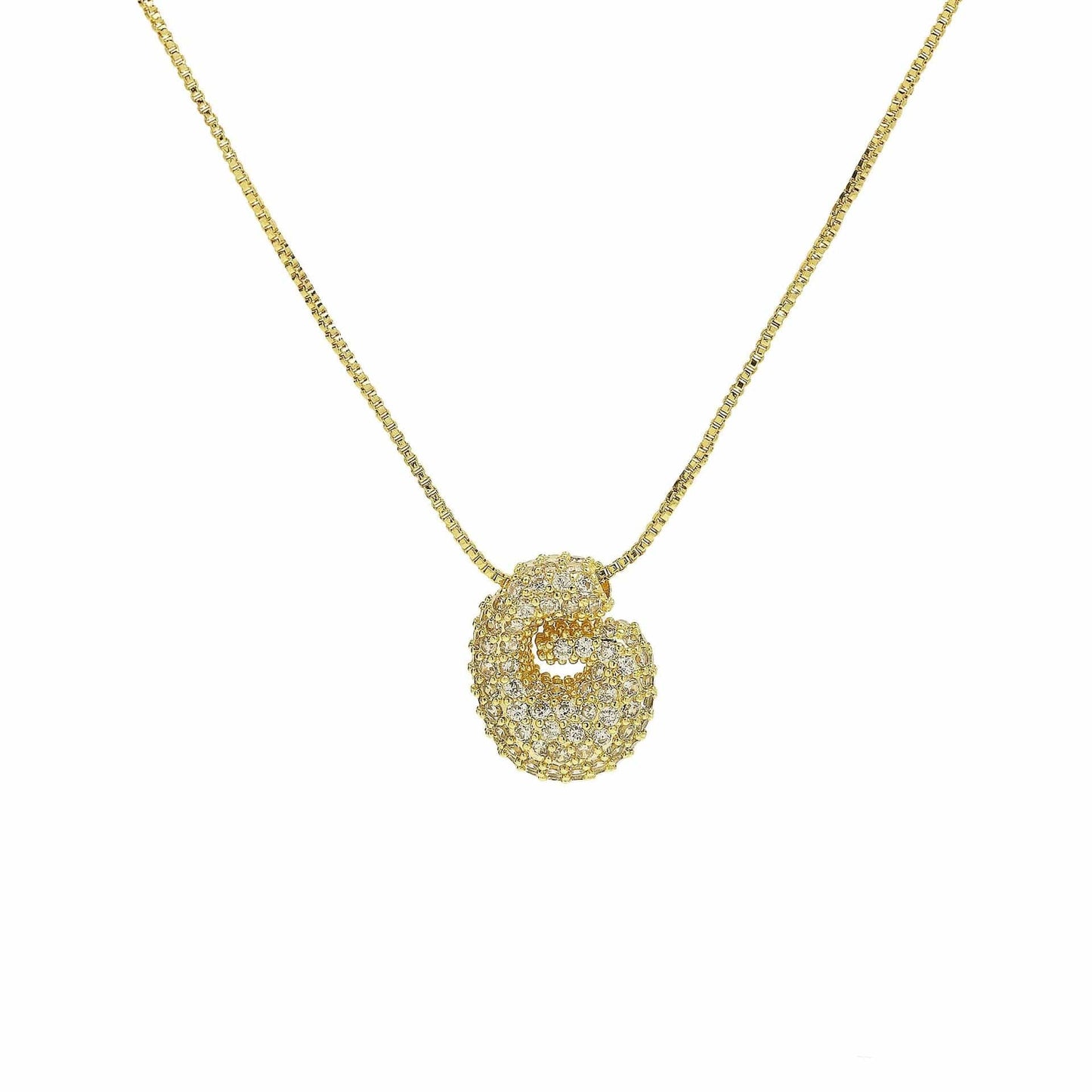 J'ador Paris Necklaces Gold / G Sparkly Bubble Initial Necklace