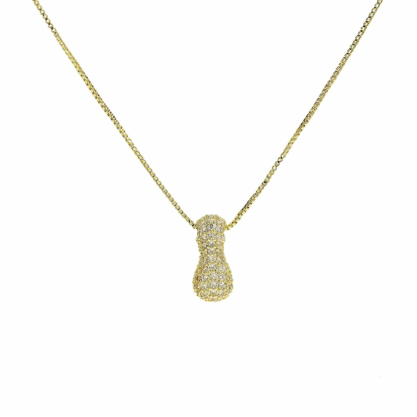 J'ador Paris Necklaces Gold / I Sparkly Bubble Initial Necklace