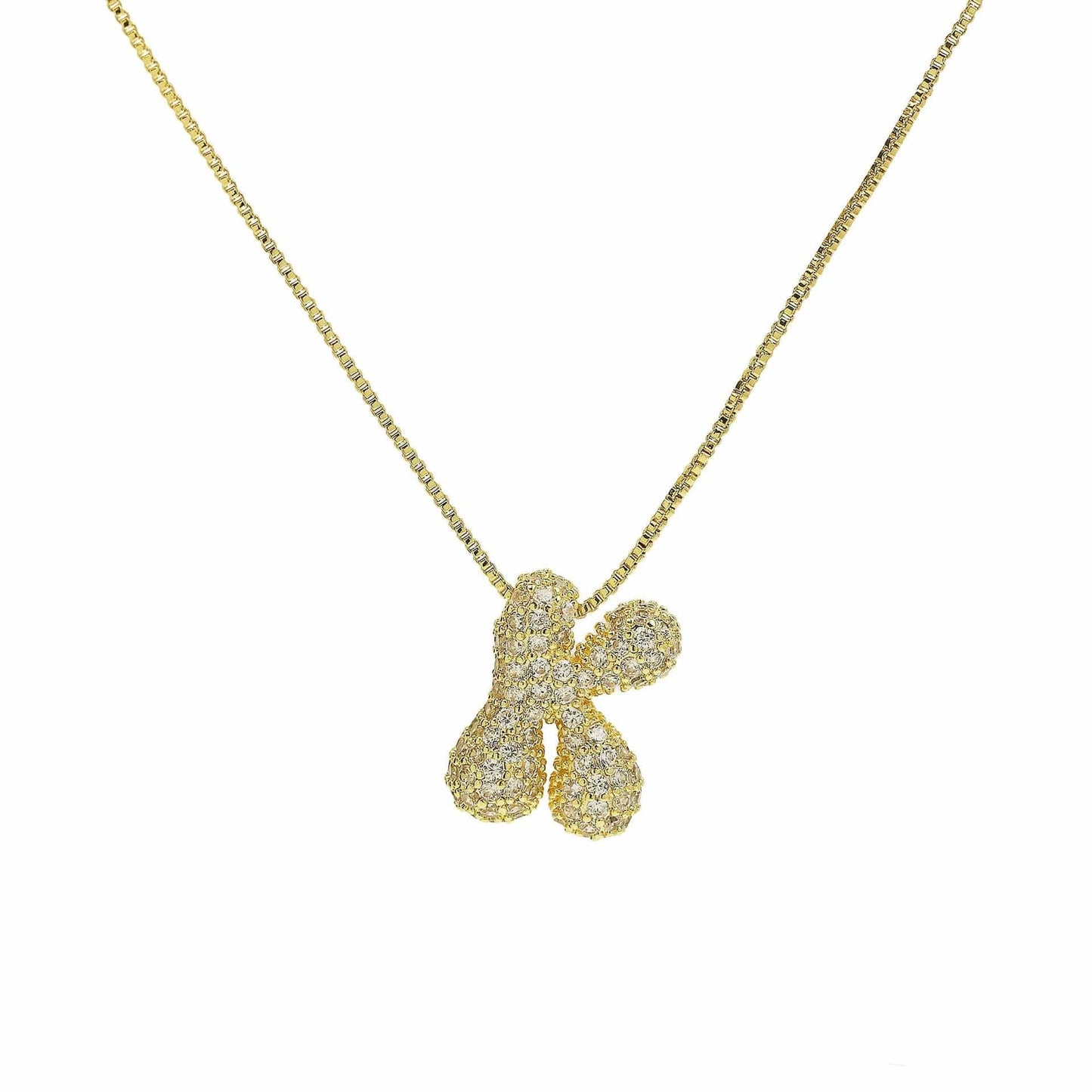 J'ador Paris Necklaces Gold / K Sparkly Bubble Initial Necklace