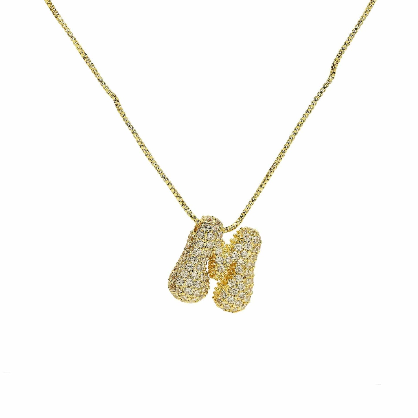 J'ador Paris Necklaces Gold / M Sparkly Bubble Initial Necklace