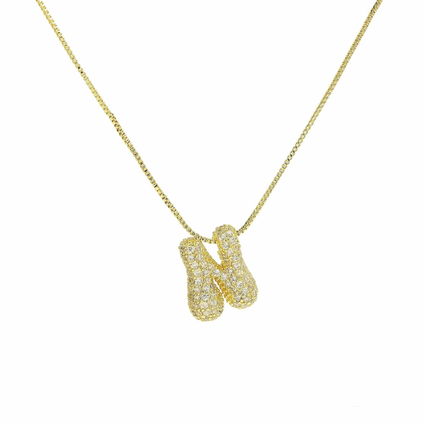 J'ador Paris Necklaces Gold / N Sparkly Bubble Initial Necklace