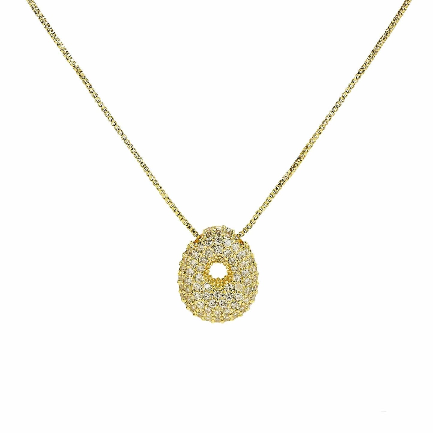J'ador Paris Necklaces Gold / O Sparkly Bubble Initial Necklace