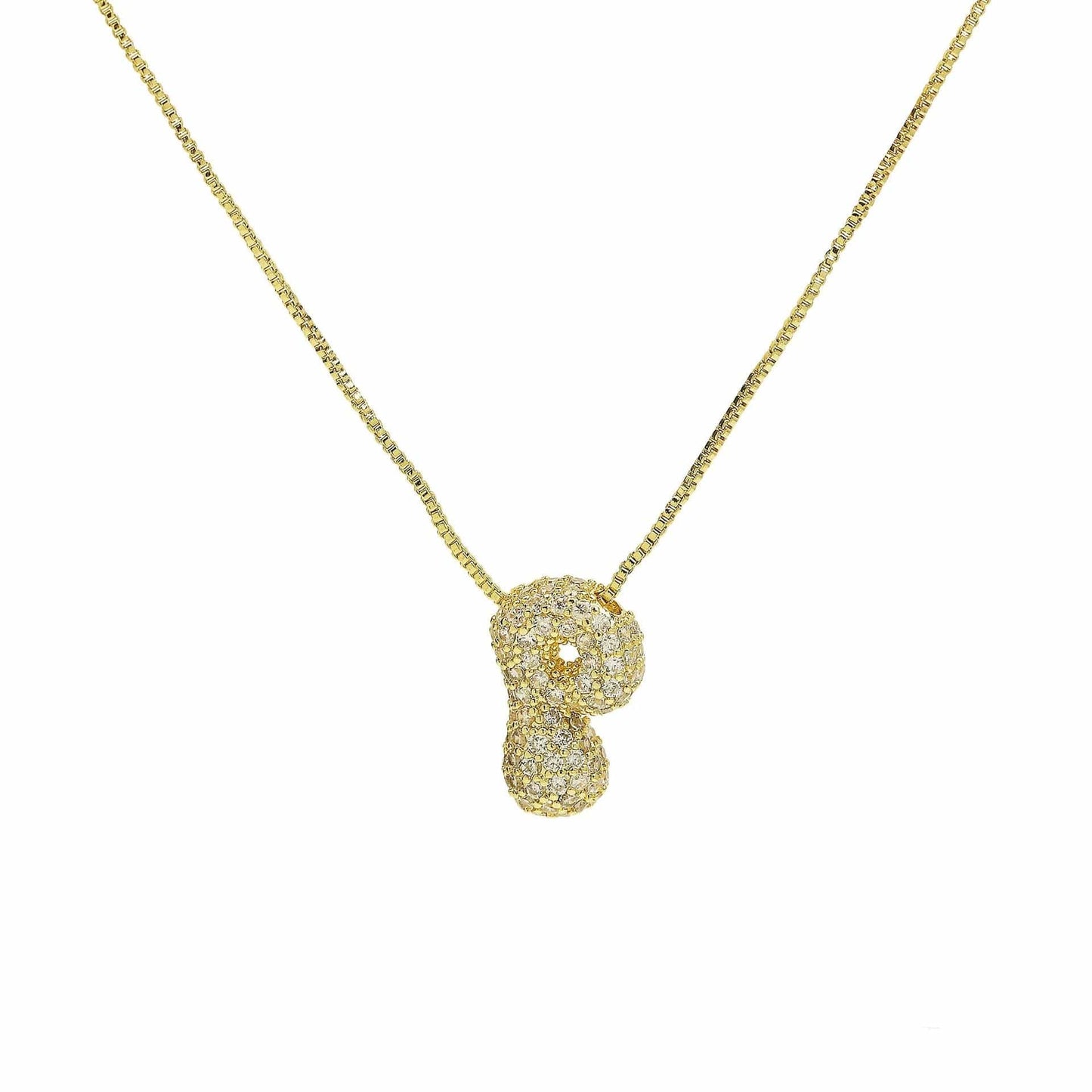 J'ador Paris Necklaces Gold / P Sparkly Bubble Initial Necklace