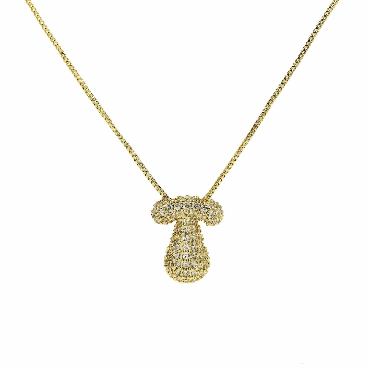J'ador Paris Necklaces Gold / T Sparkly Bubble Initial Necklace