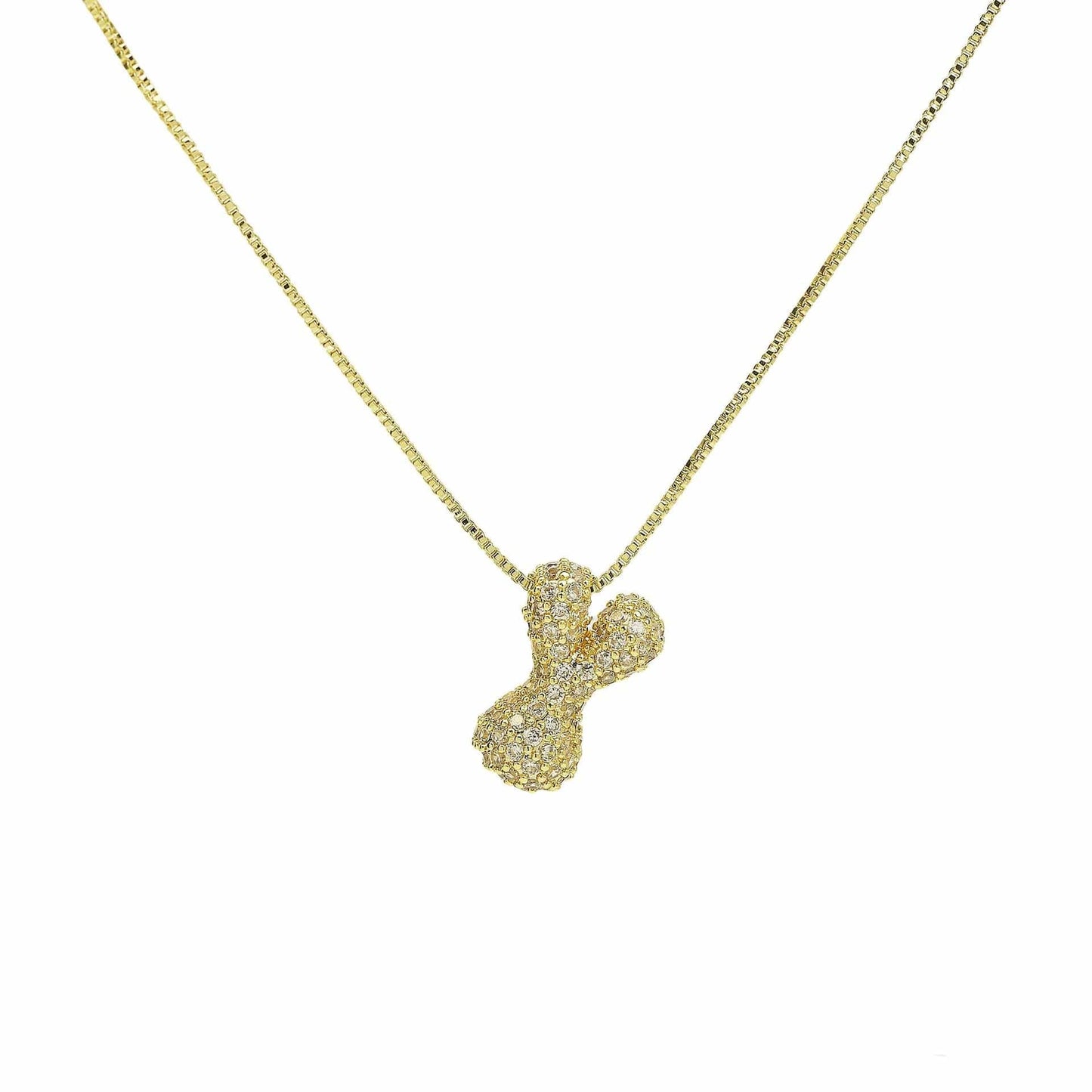 J'ador Paris Necklaces Gold / Y Sparkly Bubble Initial Necklace