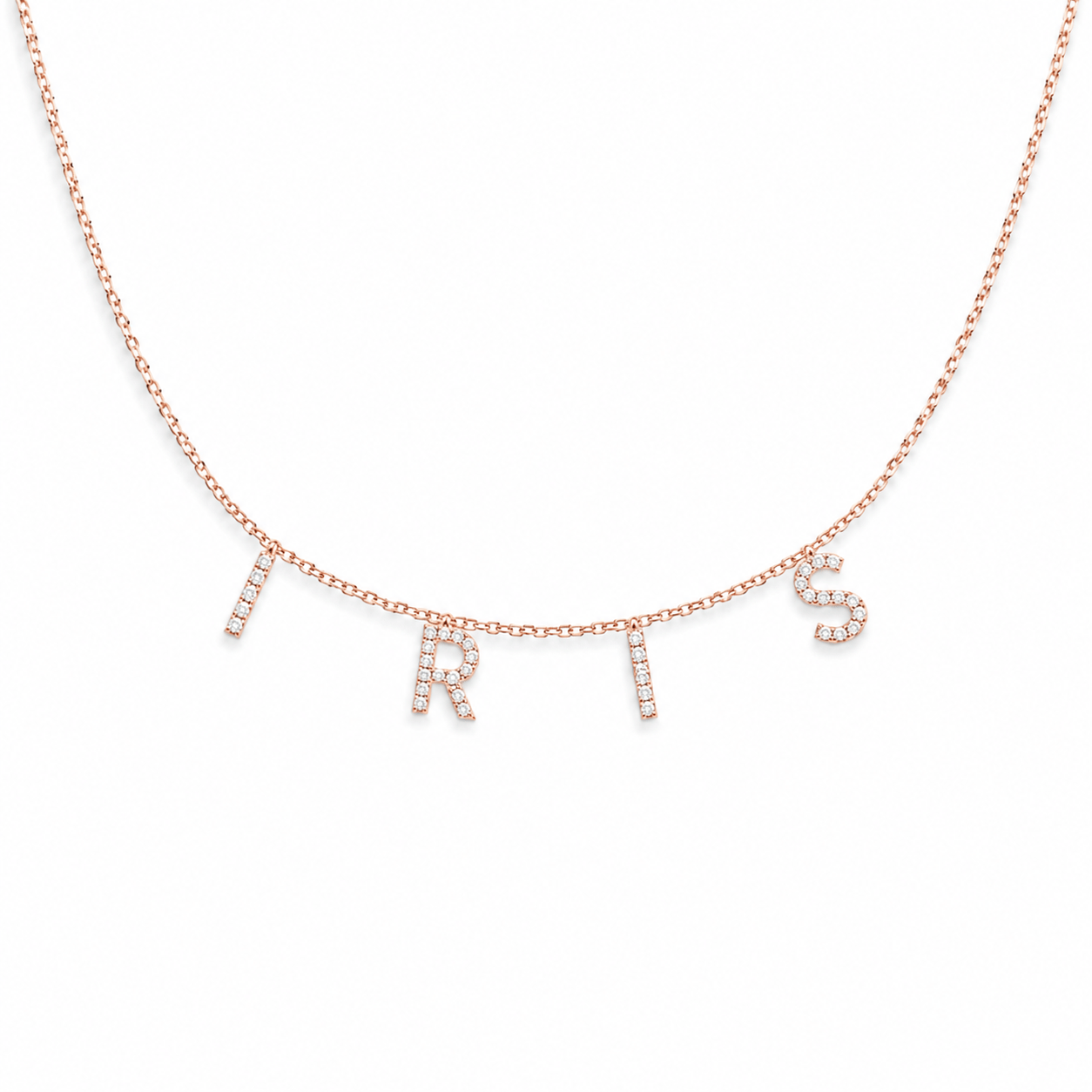 J'ador Paris Rose gold / 14inch Pavé Custom Name Necklace