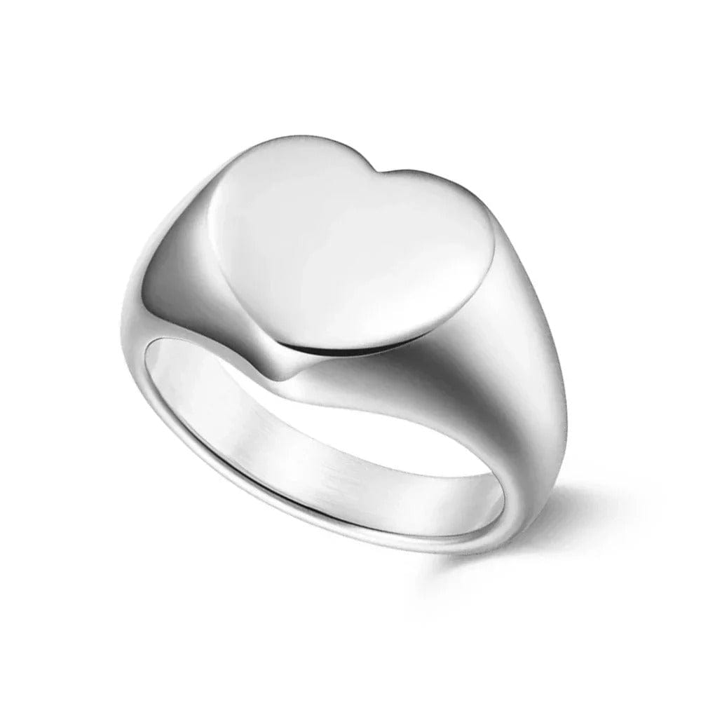 J'ador Paris Rings Silver / 6 Heart Signet Ring