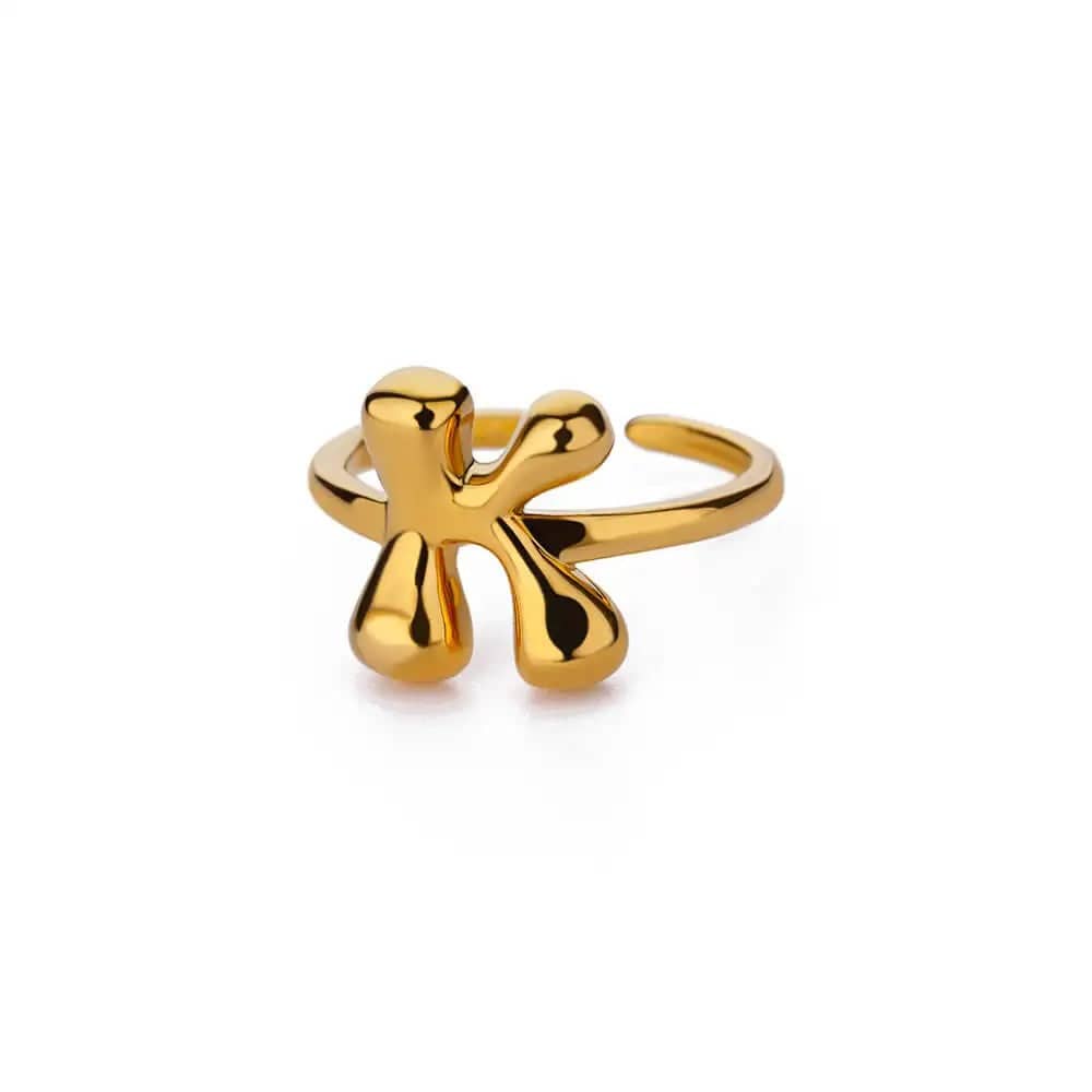 J'ador Paris Rings Gold / K Initial Chunky Ring
